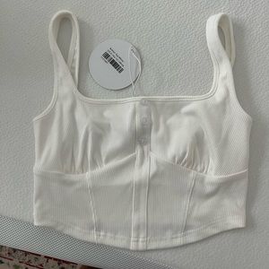 NWT cropped tank with buttons
